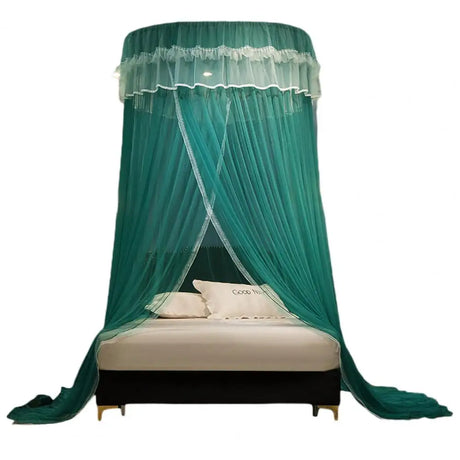 Breathable Hanging Mosquito Net Top Hook Lace Bed Canopy Encrypted Mesh Round Dome Court Style Crib Canopy Bedroom Decoration