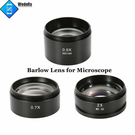 2.0X Barlow Len for Microscope Auxiliary Object Lens Camera Lens for Stereo Zoom Microscope Trinocular Microscope Accessories