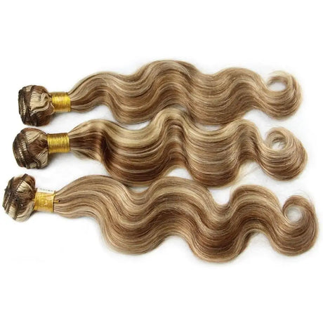 Piano Color P4/613 Highlight Bundles And Closure Remy Body Wave Ash Blonde Colored Human Hair Weave With Highlights 3 Bundles