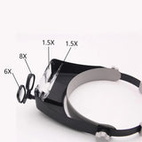 17X Headband Adjustable Magnifier Eye Glasses Magnifying Glasses with Led Lights Loupe Glasses for Reading Repair Soldering