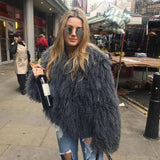 Womens Natural Mongolian Lamb Fur Coat Short Winter Real Sheep Fur Jacket Ladies Genuine Sheepskin Coats