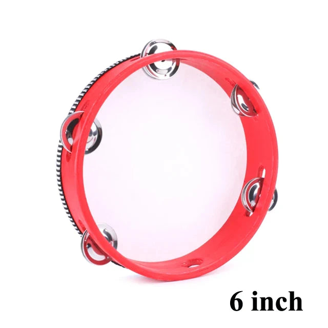 4/6/7/8/10 Inch Tambourine Drum Children Educational Tambourine Round Percussion For Party Dancing Toy Wooden Musical Instrument