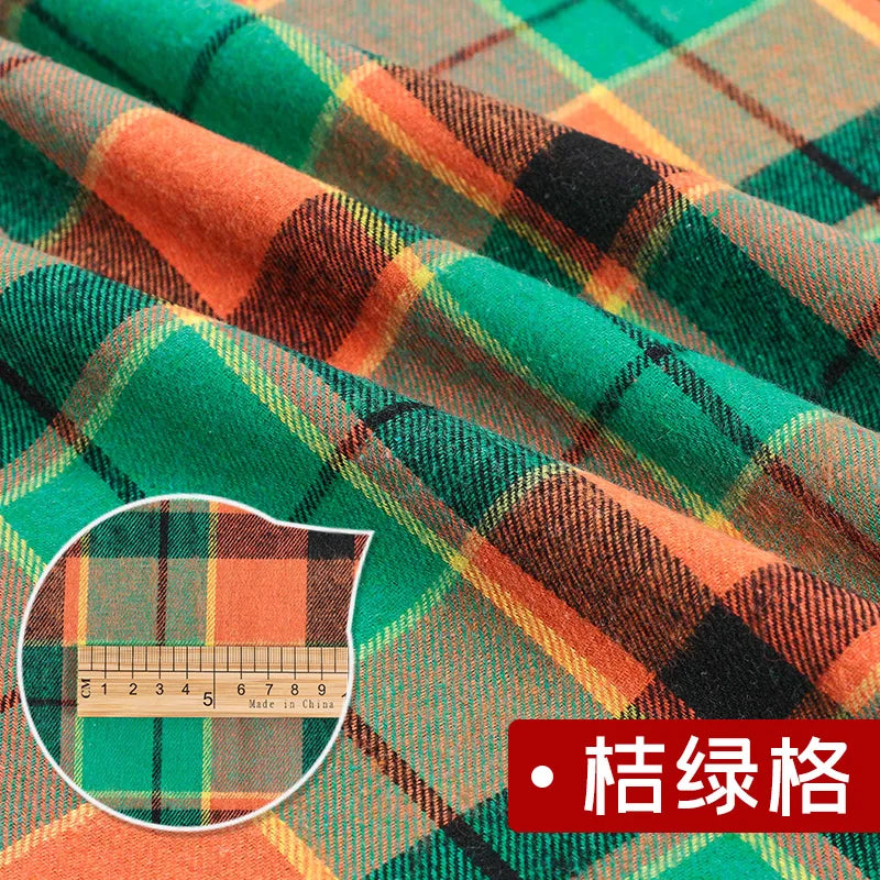 Yarn Dyed Soft Thickening Grinding Wool Plaid Fabric JK Clothing Shirt Skirt Jacket Pants Check Cloth DIY Apparel Sewing Fabrics