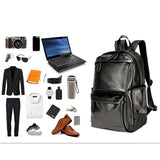 Luxury Soft Leather Men High Capacity Travel Backpack Male Business Laptop Fashion School Bag