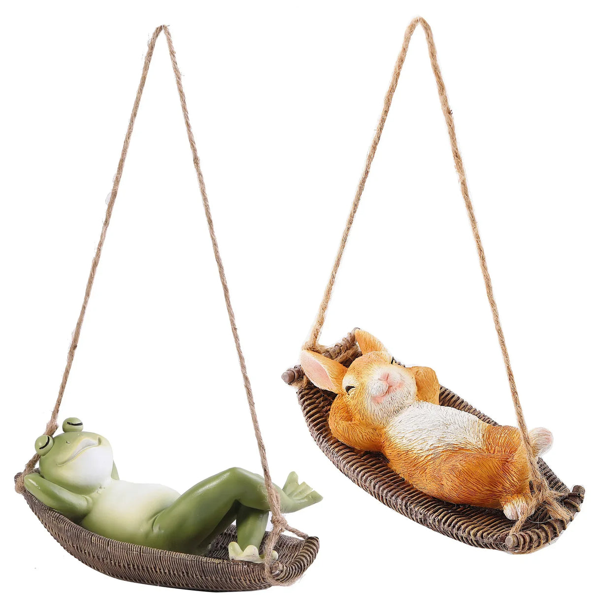 Creative Cute Frogs Cat Dog Resin Lying Santa Claus Statue Garden Hang On Tree Decorative Pendant Indoor Outdoor Decor Ornament