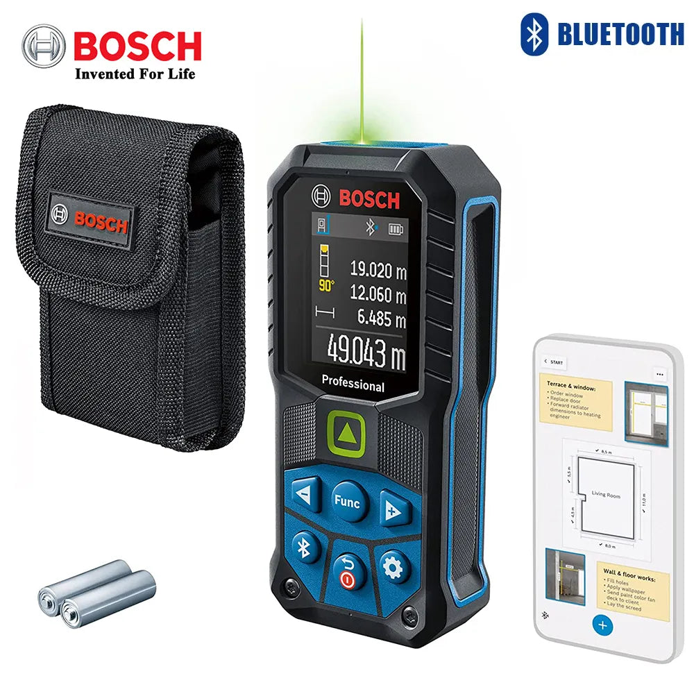 Bosch Professional Laser Measure Instrument GLM 50-27 CG 50M Green Laser Rangefinder IP65  Bluetooth Electronic Measuring Rule