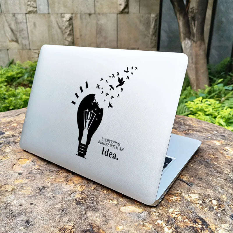 Idea Bulb Creative Vinyl Sticker for Laptop Macbook Pro 14 16 Retina Air 12 13 15 Inch Mac Cover Skin iMac Tablet Notebook Decal