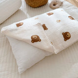 Children Cartoon Bear Bedding Pillow Cover Decorative Kids Baby Cushion Pillow Cotton Baby Pillow Case for Newborn Baby