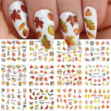 12 Designs Nail Stickers Set Mixed Floral Geometric Nail Art Water Transfer Decals Sliders Flower Leaves Manicures Decoration