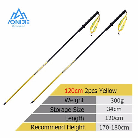 2PCS AONIJIE E4201 Lightweight Folding Collapsible Quick Lock Trekking Pole Hiking Pole Trail Running Walking Stick Carbon Fiber