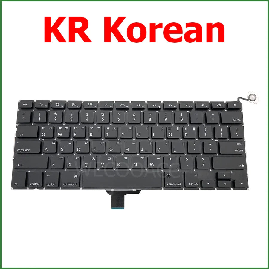 New Replacement Keyboard For Macbook Pro 13" A1278 Keyboard UK US RU DE PT CH SE HU NO DK KR Layout 2009 2010 2011 2012 Year