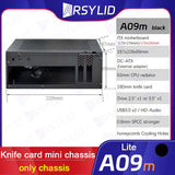 A09m 3.8L ITX Chassis Knife Card A4 HTPC Portable Computer PC Support PCIe 2.5' SSD Drive Mini IPC Flex PSU Case