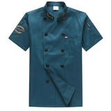 Chef Jacket Men Women Short Sleeve Cook Shirts Coat Embroidery Restaurant Hotel Bakery Waiter Uniform