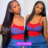 13x4 HD Transparent Lace Frontal Wig Brazilian Straight Lace Front Human Hair Wigs For Women Glueless Straight Lace Closure Wigs