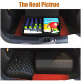 Car Trunk Organizer Box Large Capacity Auto Multiuse Tools Storage Bag Stowing Tidying Leather Folding For Emergency Storage Box