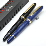 Wingsung 629 Piston Filling Classics Fountain Pen Best Black & Blue Acrylic Resin Business Office Writing Ink Pens With Box