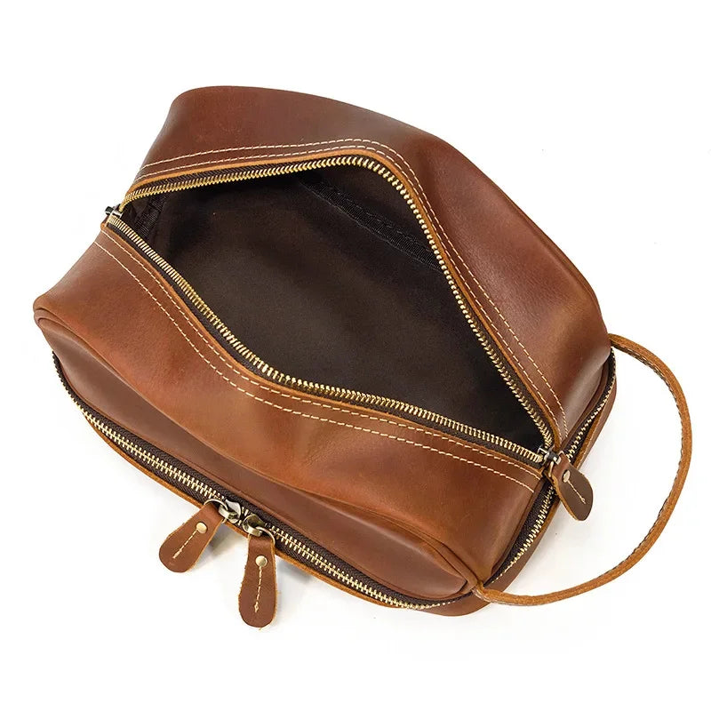 Clutch bag luxury design cosmetic leather men woman storeage travel large makeup s male female toilet cowskin