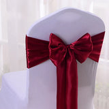 10pcs/50pcs Satin Chair Sash Knots Hotel Party Banquet Chair Tie Back Belt Birthday Wedding Decoration Chair Ribbon Bow