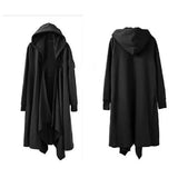 ARENS Korean Fashion Men`s Punk Style Black Hoodie Hip Hop Long Cardigan Gothic Hooded Sweatshirts Cape Cloak