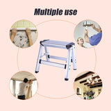 1 Step Stool Folding Ladder Aluminum Alloy Herringbone Ladder Thickened Ladder Stool Portable Home Outdoor Camping Fishing Stool