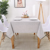 Faux Linen Tablecloths Rectangle Washable Table Cloths Wrinkle Stain Resistant Table Cover Cloth for Kitchen Dining Room JAF040