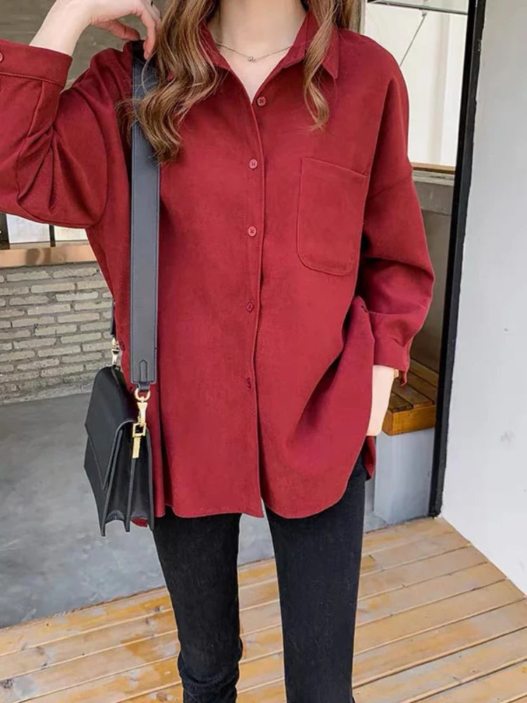 Plus Size Korean Style Blouses Long Sleeve Clothes Office Autumn Shirt Women Shirts Winter Clothes Elegant Women Blouses