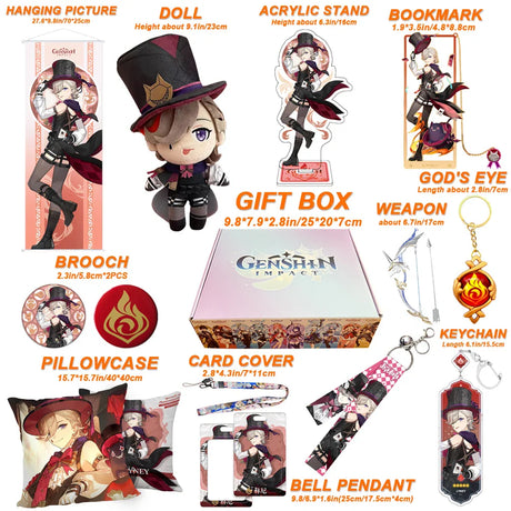 Genshin Impact Xianyun Navia Fontaine Furina Neuvillette Wriothesley Focalors Baizhu Kaveh Gift Box Include Keychain Doll Pillow