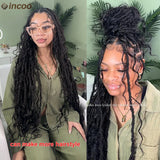 32 Inch Boho Full Lace Front Wig Knotless Box Braided Wig With Baby Hair Natural Looking Synthetic Twisted Braided Wig For Women