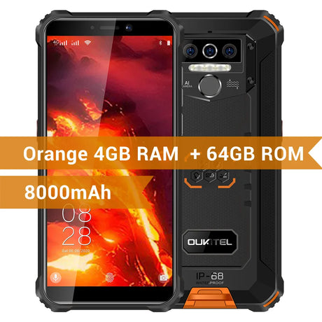 OUKITEL WP5 Pro IP68 Rugged Smartphone 4GB 64GB 8000mAh 5.5"HD+ Octa Core Android10 Mobile Phone 13MP Triple Camera Cell Phone