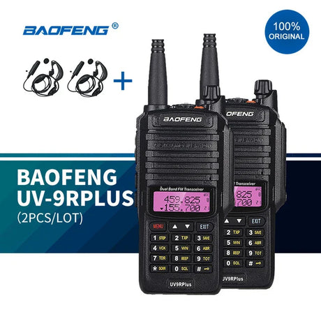 100% Original baofeng uv9r plus upgraded dual band radio waterproof walkie talkie communications amateur vhf uhf marin radio ham