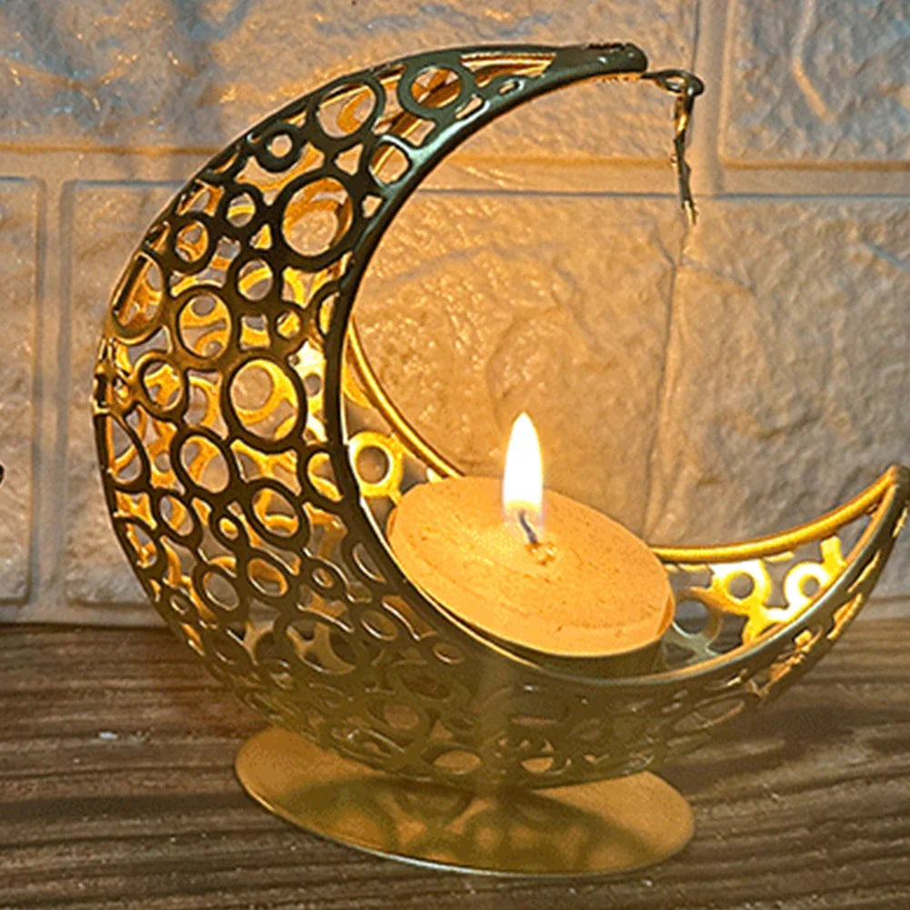 Eid Mubarak Candle Holder Ramadan Tea Light Holder Home Islamic Muslim Party Decor Ramadan Candle Stand Eid Mubarak Table Decor