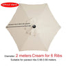 2m 6 Rib Patio Umbrella Canopy Replacement Parasol Sun Cover (Top Cover Only)