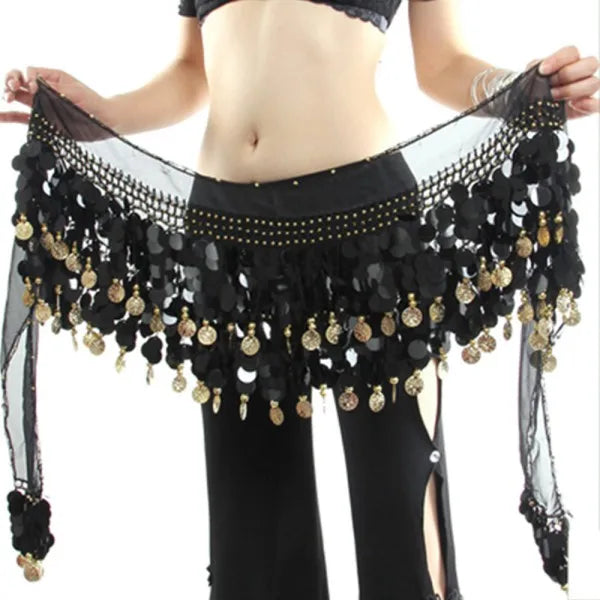 Belly Dance Belt Costumes Sequins Tassel Belly Dance Hip Scarf For Women Belly Dancing Belts Colors Belt