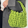 Ladies Casual Bag Hand-woven Shopping Bag Icelandic Wool Fashion Soft Shoulder Diy Handbag Self-woven Homemade Crochet Bag