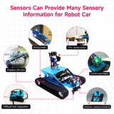 Smart Tank Robot Car Kit for Raspberry Pi 4B DIY Programmable Education with Teens Adults  AI Electronic Set Compatible Arduino