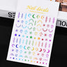 3D Gold Sun/Moon/Star Bronzing Nail Art Sticker 8*10cm Laser Star Moon Design Nail Decal Gold Silver Self-Adhesive Slider &*&