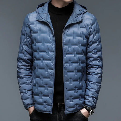 Hooded Short 90 White Down Jacket Lightweight warm men's down jacket  Solid Color Men's Fashion Autumn/Winter New