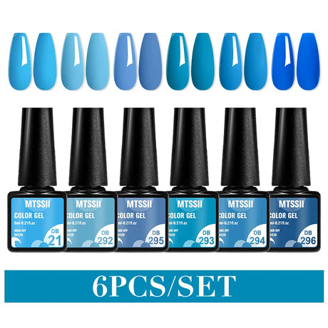 6Pcs Metallic Gel Nail Polish Set Mirror Metal Color Gel Polish Semi Permanent Varnish Soak Off UV LED Gel Nail Art Manicure