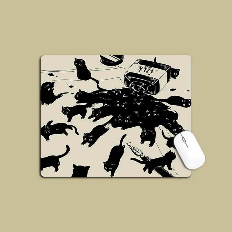 Mouse Mat Cat Mause Pad Cute Cartoon Gaming Pad Anti-slip Padding Office Accessories for Desk Simple Mousepad Small Table Pads