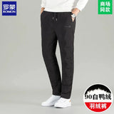 High End Down Pants for Men 90% White Duck Winter Clothing Thickened Business Casual Trousers Ropa Hombre CJK