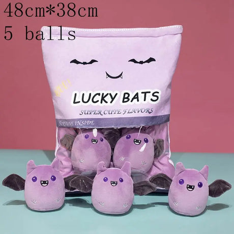 New Kawaii Animal Balls Pudding Candy Bag Pillow Plush Stuffed Mini Doll of Donut Boba Milk Tea Bat Newt Cat Nap Plushie