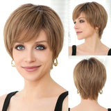 100% Remy Human Hair Wigs Brown Short Pixie Cut Lace Front Wig for Women Glueless HD Transparent Human Hair Lace Frontal Wigs