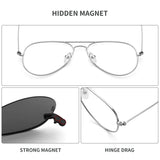 Polarized Sunglasses Men Women Magnetic Clip On Lens Sunglass Pilot Sun Glasses Frame Of Eyeglasses Optical Eyewear Trendy 2023