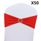 50PCS Wedding Chair Knot Ribbon Decoration Sashes For Banquet Country Cover Straps Back Flower Elastic Bow Events Organza