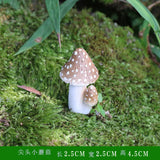 Miniatures Mushroom Garden Decoration Resin Statue Figurine for Patio Yard DIY Fairy Flowerpot Plants Outdoor Bonsai Ornament