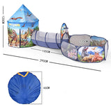 3 in 1 Portable Rocket Children's Tent Toys Camping Tent Kids Ball Pool  for Children Play House Crawling Tunnel Pop-up Tent