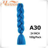 6 Pcs 24” Synthetic Braiding Hair Pink Jumbo Braids Hairstyles Purple Blue Blonde Ombre Hair Extensions For Women 100G/Pack