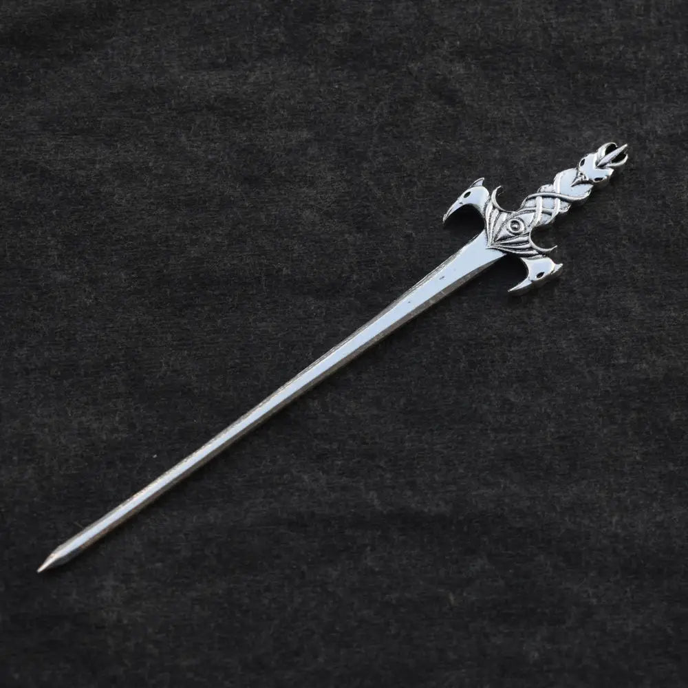 16cm Witch skull Hair Stick  sword woman hair stick Hairpin Amulet Spirit Hair Jewelry For Women