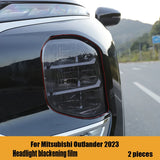 For Mitsubishi Outlander 2023 Black Samurai Car Body Sticker Zhongwang Car Logo Headlamp Center Pillar Blackening Special Film