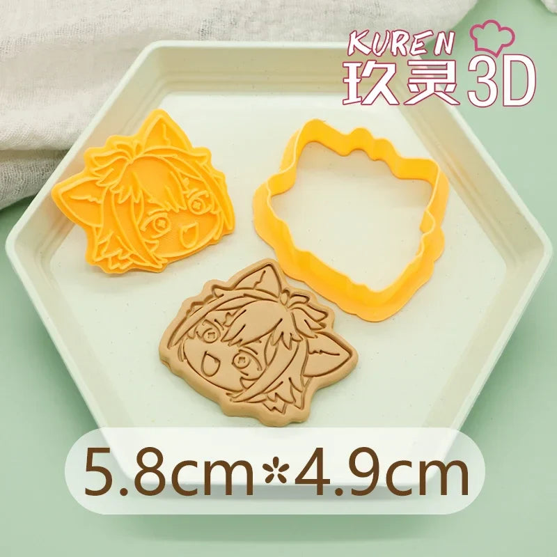 Genshin Impact Neuvillette Cake Tool Animal Cookie Cutter Christmas Cutters Biscuit Stamp Fondant Mould Baking Sugarcraft Molds